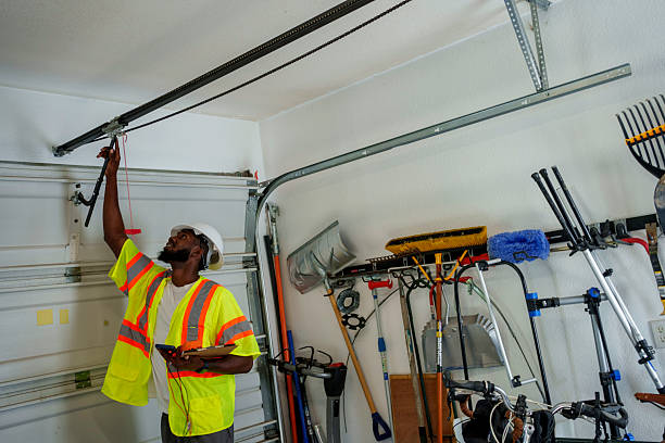 Professional Garage Door Panel Replacement technician working in Teague, TX